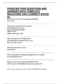 FRONTIER FARS QUESTIONS AND ANSWERS WITH COMPLETE SOLUTIONS 100&percnt; CORRECT RATED A&plus;