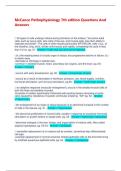 McCance Pathophysiology 7th edition Questions And Answers