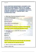 ALOA CERTIFIED REGISTERED LOCKSMITH &lpar;CRL&rpar;  PRACTICE EXAM NEWEST 2026 ACTUAL EXAM  QUESTIONS AND CORRECT DETAILED ANSWERS  &lpar;VERIFIED ANSWERS&rpar; ALL ANSWERED &lbrace;100 Q & A&rcub;  ALREADY GRADED A&plus; &vert; BRAND NEW&excl; &vert; 100&percnt;  GUARANTEED PASS