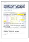 CAREER ACADEMY OF REAL ESTATE &lpar;ALABAMA&rpar;  FINAL EXAM REVIEW NEWEST 2026 ACTUAL EXAM  QUESTIONS AND CORRECT DETAILED ANSWERS  &lpar;VERIFIED ANSWERS&rpar; ALL ANSWERED &lbrace;200 Q & A&rcub;  ALREADY GRADED A&plus; &vert; BRAND NEW&excl; &vert; 100&percnt;  GUARANTEED PASS
