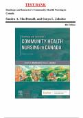 Test bank for MacDonaldJakubec Stanhope and Lancaster&rsquo;s Community Health Nursing in Canada&comma; 4th Edition by sandra A 