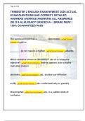 TRIMESTER 2 ENGLISH EXAM NEWEST 2026 ACTUAL  EXAM QUESTIONS AND CORRECT DETAILED  ANSWERS &lpar;VERIFIED ANSWERS&rpar; ALL ANSWERED  &lbrace;95 Q & A&rcub; ALREADY GRADED A&plus; &vert; BRAND NEW&excl; &vert;  100&percnt; GUARANTEED PASS