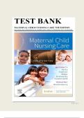 TEST BANK for Maternal Child Nursing Care 7th Edition Perry Hockenberry Cashion &vert; All Chapters &vert; Complete Latest