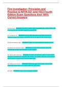 Fire Investigator&colon; Principles and Practice to NFPA 921 and 1033 Fourth Edition Exam Questions And 100&percnt; Correct Answers