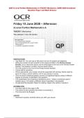 OCR A Level Further Mathematics A Y543&sol;01 Mechanics JUNE 2025 Combined  Question Paper and Mark Scheme