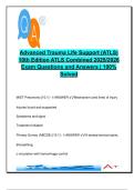 ATLS 10th Edition &ndash; 200&plus; Solved Questions &vert; MED510 &vert; Airway&comma; Shock&comma; Chest Trauma&comma; Triage &vert; 2025&sol;2026