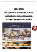 Test Bank for Accounting Information Systems&comma; International 3rd Edition &lpar;2020&rpar; by Vernon Richardson&comma; Chengyee Chang & Rod Smith &ndash; Complete All Chapters with Correct Answers &lpar;Latest 2025 Updates&rpar;