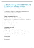 UNIT 1&comma; Pharmacology RNSG 1301 EPCC EXAM 1 QUESTIONS WITH CORRECT ANSWERS