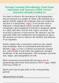 Portage Learning Microbiology Final Exam  Questions and Answers &lpar;100&percnt; Correct  Answers&rpar; Already Graded A&plus; 