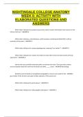 Anatomy &ndash; Nightingale College &ndash; Week 8 Activity with Elaborated Questions and Answers