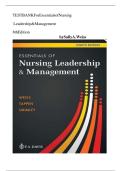 TEST BANK For Essentials of Nursing Leadership & Management 8th Edition Sally A&period; Weiss&comma; Verified Chapters 1 - 16&comma; Complete &emsp;