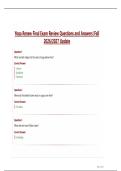 Yoga Renew Final Exam Review Questions and Answers Fall 2026-2027 Update&period;