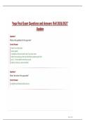 Yoga Final Exam Questions and Answers Fall 2026-2027 Update&period;