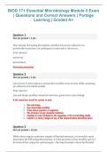 BIOD 171 Essential Microbiology &ndash; Module 5 Exam &vert; Questions and Correct Answers &vert; Portage Learning 2026&sol;2027