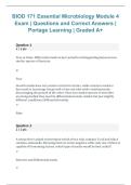 BIOD 171 Essential Microbiology &ndash; Module 4 Exam &vert; Questions and Correct Answers &vert; Portage Learning 2026&sol;2027