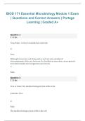 BIOD 171 Essential Microbiology Module 1 Exam &ndash; BIOD 171&comma; Portage Learning&comma; 2026&sol;2027 &ndash; questions and correct answers