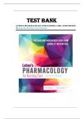 Lehne&rsquo;s Pharmacology for Nursing Care 11th Edition Test Bank by Jacqueline Rosenjack Burchum & Laura D&period; Rosenthal &vert; Latest Update 2026 &vert; Exam Prep