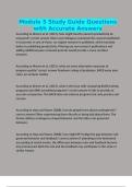 Module 5 Study Guide Questions with Accurate Answers