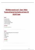  CWB Welding Inspection Level II - Chapter 1 Welding  Processes and Equipment Exam Questions and Answers &vert;Fall  2026&sol;2027 Update