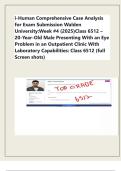 i-Human Comprehensive Case Analysis for Exam Submission Walden University&colon;Week &num;4 &lpar;2025&rpar;Class 6512 &ndash; 20-Year-Old Male Presenting With an Eye Problem in an Outpatient Clinic With Laboratory Capabilities&colon; Class 6512 &lpar;full Screen shots&rpar;