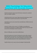 WGU Psychology for Educators Questions with Accurate Answers