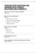 FRONTIER FARS QUESTIONS AND ANSWERS WITH CORRECT SOLUTIONS 100&percnt; CORRECT&excl;&excl;&excl;
