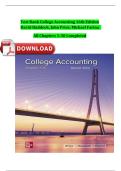 Test Bank College Accounting 16th Edition David Haddock&comma; John Price&comma; Michael Farina All Chapters 1-30 Completed