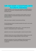 SPE 400 EXAM 2 QUESTIONS WITH ACCURATE ANSWERS
