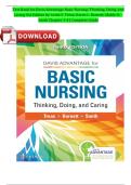 Test Bank for Davis Advantage Basic Nursing&colon; Thinking&comma; Doing&comma; and Caring 3rd Edition by Leslie S&period; Treas&semi; Karen L&period; Barnett&semi; Mable H&period;  Smith Chapter 1-41 Complete Guide