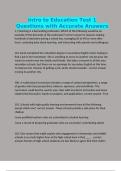 Intro to Education Test 1 Questions with Accurate Answers