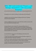 EDU 505 Instructional Theory and Design Questions with Accurate Answers