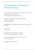 Nursing 2040-Exam 1 CCRI Questions With Correct Answers