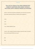 New York Fire Adjuster Exam NEW VERSION WITH COMPLETE QUESTIONS AND CORRECT DETAILED SOLUTIONS LATEST UPDATED VERSION JUST RELEASED