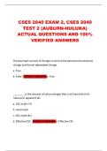 CSES 2040 EXAM 2&comma; CSES 2040 TEST 2 &lpar;AUBURN-HULUKA&rpar; ACTUAL QUESTIONS AND 100- VERIFIED ANSWERS 