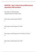 NUR 232 - Quiz 1 &lpar;Vaccines & Milestones&rpar; questions with answers&period;