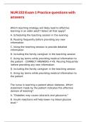 NUR 222 Exam 1 Practice questions with answers
