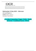 2025 AS Level Physics A H156&sol;02 Depth in physics   &lpar;Verified Question Paper With  Mark Scheme Combined June 2025&rpar;