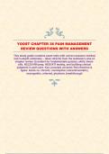 YOOST CHAPTER 36 PAIN MANAGEMENT  REVIEW QUESTIONS WITH ANSWERS
