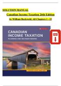 SOLUTION MANUAL FOR Canadian Income Taxation 26th Edition by William Buckwold&comma; All Chapters 1 - 23