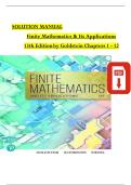 Solution Manual for Finite Mathematics and Its Applications &lpar;13th Edition&rpar; &ndash; Larry J&period; Goldstein &ndash; Full Solutions &lpar;Chapters 1&ndash;12&rpar;