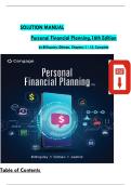  Solution Manual for Personal Financial Planning&comma; 16th Edition 2026 by Randy Billingsley&comma; Lawrence J&period; Gitman