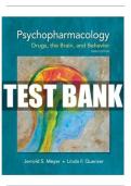 TEST BANK FOR Psychopharmacology&colon; Drugs&comma; the Brain&comma; and Behavior 3rd Edition by Jerrold S&period; Meyer&comma; Linda F&period; Quenzer ISBN&colon; 978-1605355559 COMPLETE GUIDE ALL CHAPTERS COVERED 100&percnt; VERIFIED A&plus; GRADE ASSURED&excl;&excl;&excl;&excl;&excl;NEW LATEST UPDATE&excl;&excl;&excl;&excl;&excl;&excl;