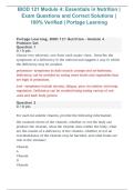 BIOD 121 &ndash; Module 4&colon; Essentials in Nutrition &ndash; Exam Questions and Correct Solutions &lpar;100&percnt; Verified&comma; Portage Learning&rpar; 2026&sol;2027