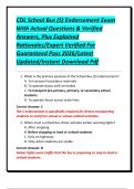 CDL School Bus &lpar;S&rpar; Endorsement Exam With Actual Questions & Verified Answers&comma; Plus Explained Rationales&sol;Expert Verified For Guaranteed Pass 2026&sol;Latest Updated&sol;Instant Download Pdf