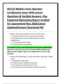 NCCCO Mobile Crane Operator Certification Exam With Actual Questions & Verified Answers&comma; Plus Explained Rationales&sol;Expert Verified For Guaranteed Pass 2026&sol;Latest Updated&sol;Instant Download Pdf