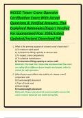 NCCCO Tower Crane Operator Certification Exam With Actual Questions & Verified Answers&comma; Plus Explained Rationales&sol;Expert Verified For Guaranteed Pass 2026&sol;Latest Updated&sol;Instant Download Pdf