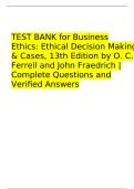 Business Ethics Ethical Decision Making & Cases 13th Edition Test Bank &vert; Verified Answers 2026