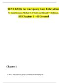Emergency Care 13th Edition Test Bank by Daniel Limmer&comma; Michael F&period; O&rsquo;Keefe & Edward T&period; Dickinson &vert; All Chapters 1&ndash;41