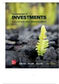 TEST BANK FOR Fundamentals of Investments&colon; Valuation and Management by Steve Dolvin By Bradford D&period; Jordan&comma; Thomas Miller ISBN&colon; 978-1266273131 COMPLETE GUIDE ALL CHAPTERS COVERED 100&percnt; VERIFIED A&plus; GRADE ASSURED&excl;&excl;&excl;&excl;NEW LATEST UPDATE&excl;&excl;&excl;&excl;&excl;