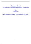 Solutions Manual Introduction to Management Science 13th Edition By Anderson